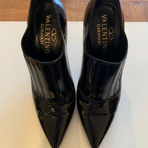 Valentino Garavani Black Patent Leather Ankle Boot